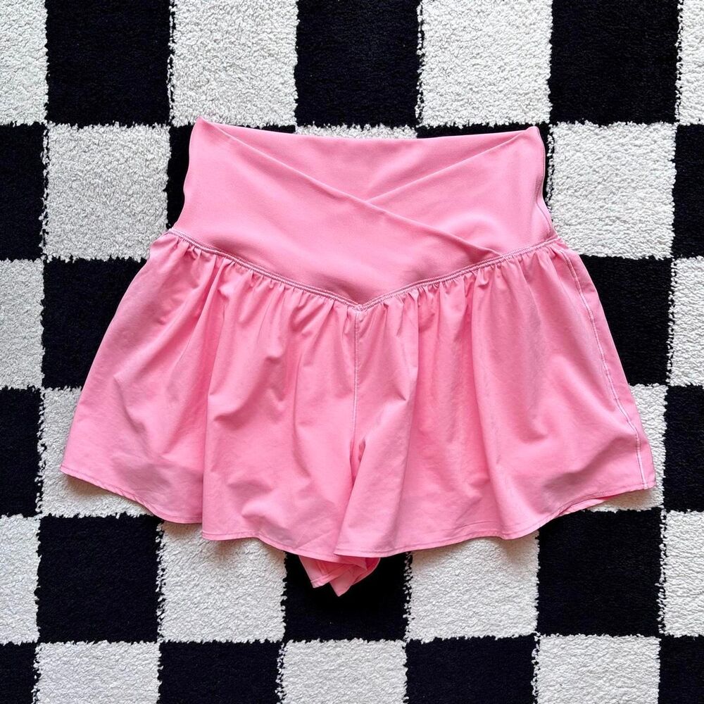 Aerie Offline Real Me Crossover Flowy Shorts Pink M